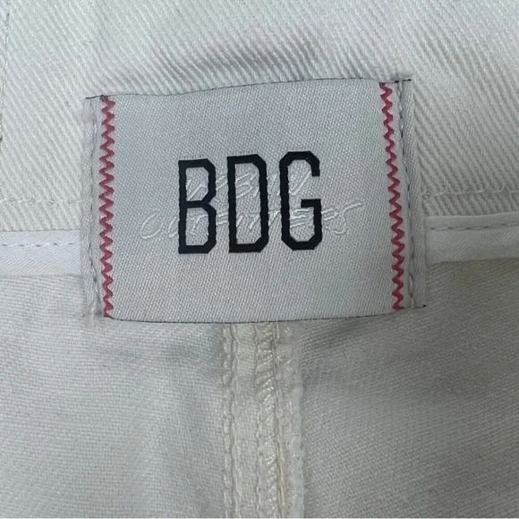 BDG Off-White color block yellow hi rise wide leg Textured Pants - Picture 2 of 8